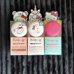 Hello Kitty X The Creme Shop Macaron Lip Balm Bundle of 3 NIB